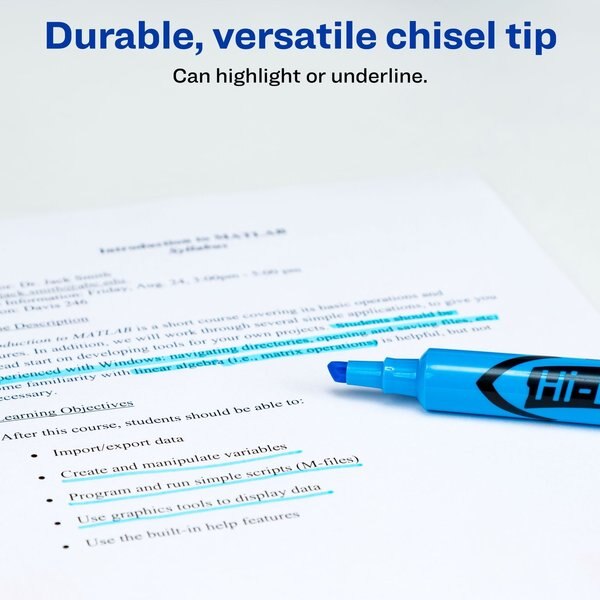 Desk-Style Highlighter, Light Blue, Smear Safe Nontoxic