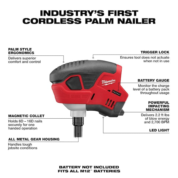 M12 Cordless Palm Nailer