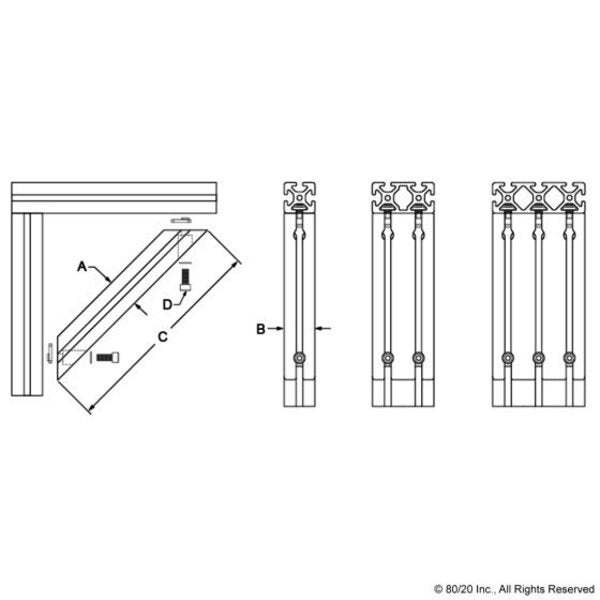 Support, 45 Degree, 1515-S X 12