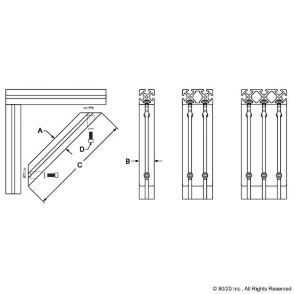 Support, 45 Degree, 1515-Litex12