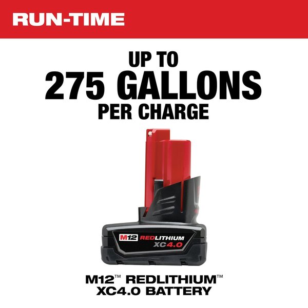 M12 Stick Transfer Pump, Water Pump, 12 V, 9 gpm, 15 ft of head, 3/4 in GHT Male, Bare Tool