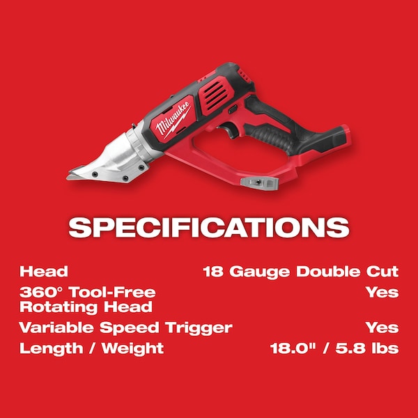 M18 Cordless 18 Gauge Double Cut Shear