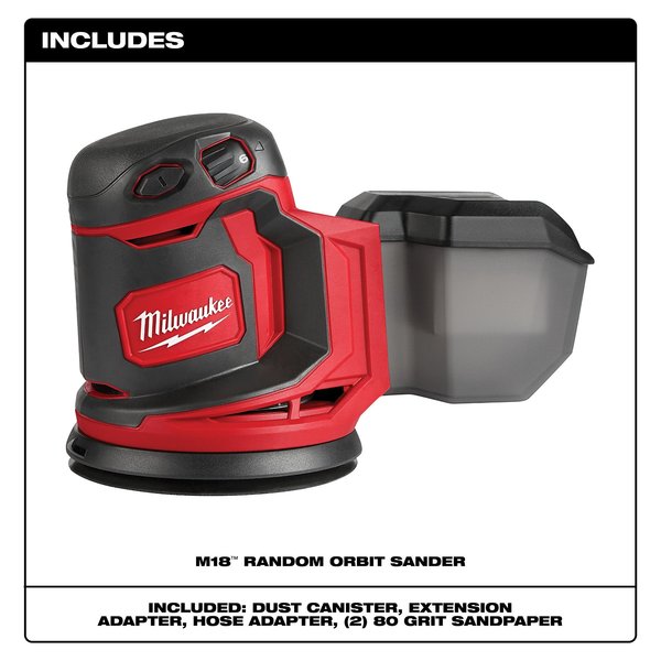M18 Random Orbit Sander, 18V, Cordless, Tool-Only