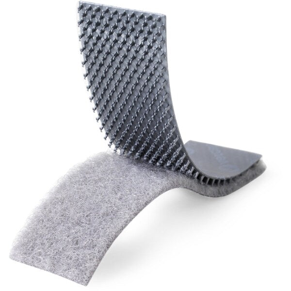 Reclosable Fastener Shapes, Rubber Adhesive, 4 in, 1 in Wd, Gray, 10 PK