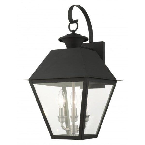 Black Outdoor Wall Lantern, 3 Light