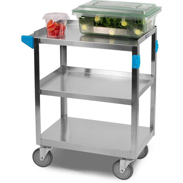 SS Utility Cart, 3 Shelf, 300 lb., 15.5x24