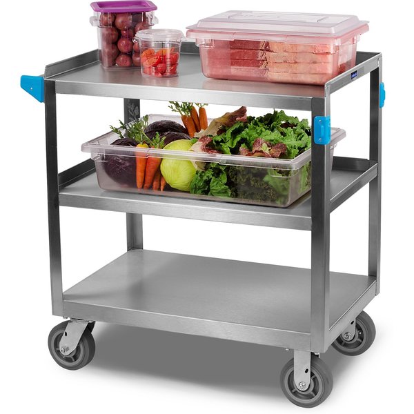 SS Utility Cart, 3 Shelf, 700 lb., 21x33