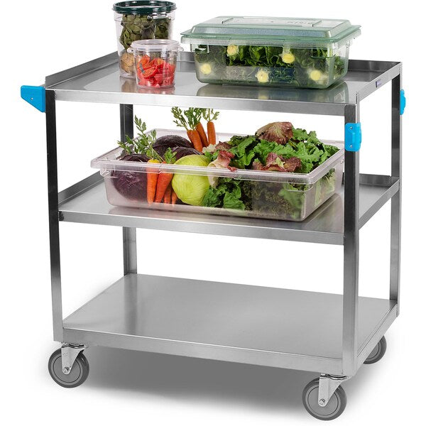 SS Utility Cart, 3 Shelf, 500 lb., 21x35