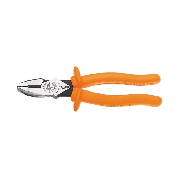 9 5/8 in Linemans Plier High Leverage w/ Wire Crimper, Steel