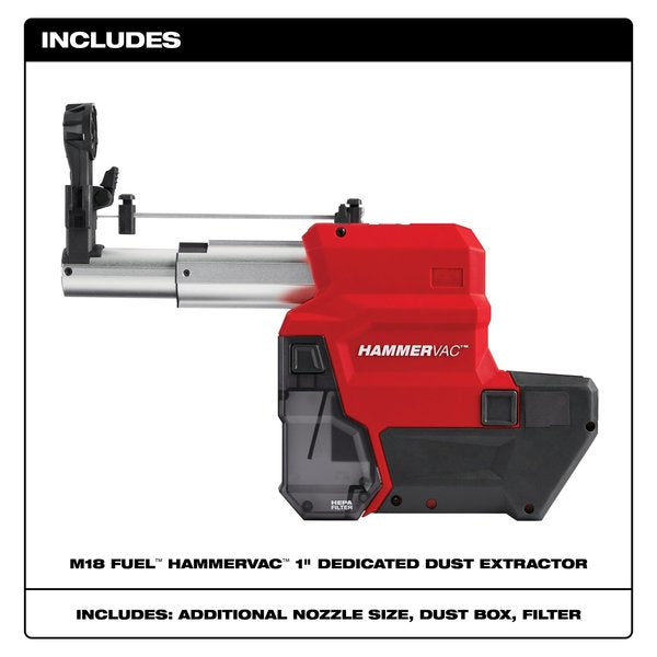 M18 FUEL HAMMERVAC Dedicated Dust Extractor for M18 FUEL 1 in. SDS-Plus Rotary Hammer