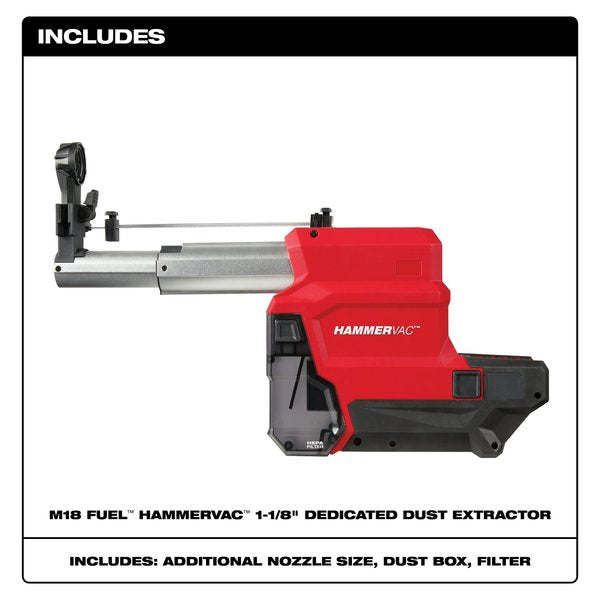 M18 FUEL HAMMERVAC Dedicated Dust Extractor for M18 FUEL 1-1/8 in. SDS-Plus Rotary Hammer