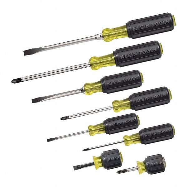 Screwdriver Set, General Purpose, Multi-Application, Ergonomic Grip, Black/Yellow, 8-Piece