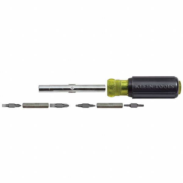 Multi-Bit Screwdriver / Nut Driver, 11-in-1, Ph, Sl, Sq, Torx Bits, 6-Piece, 8 Tips