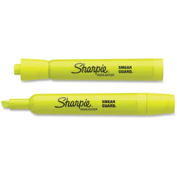 Smear Guard Highlighter Set, Chisel Tip Fluorescent Colors PK12