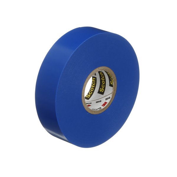 Vinyl Electrical Tape, 35, Scotch, 3/4 in W x 66 ft L, 7 mil thick, Blue, 1 Pack