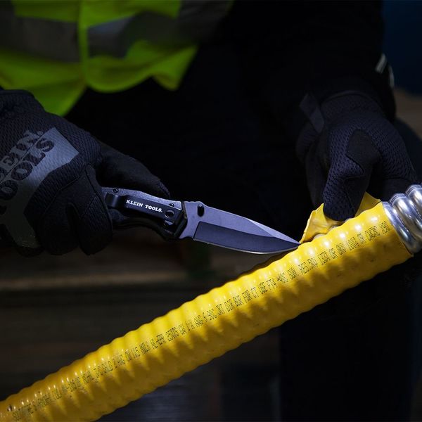 Pocket Knife Black Drop-Point Blade, Drop Point, 8.203