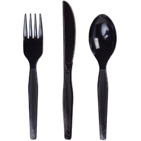 Disposable Knife, Black, Medium Weight, PK1000