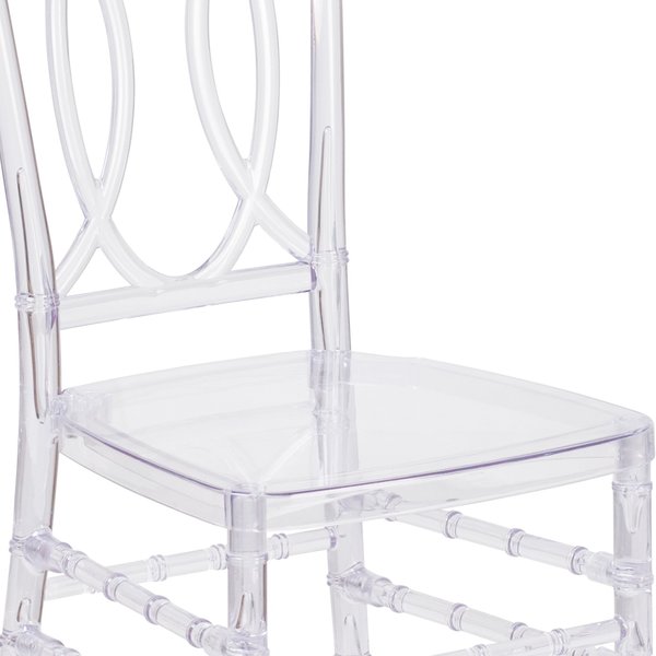 Flash Elegance Crystal Ice Stacking Chair with Designer Back