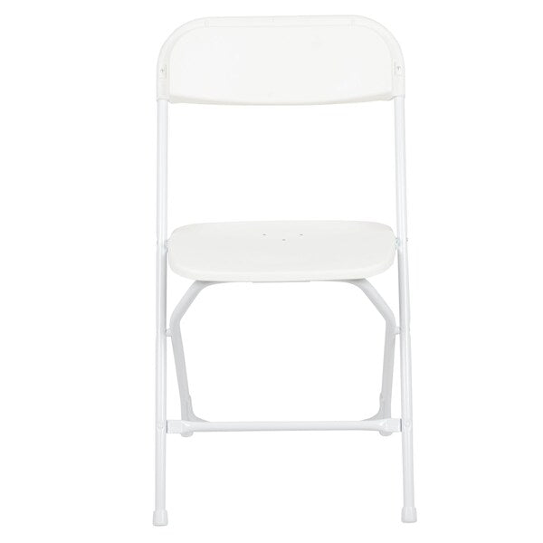 Hercules Series Plastic Folding Chair White - 2 Pack 650LB Weight Capacity Comfortable Event Chair-Lightweight Folding Chair