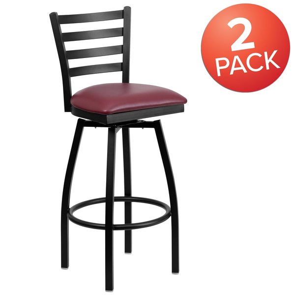 Black Ladder Stool-Burg Seat