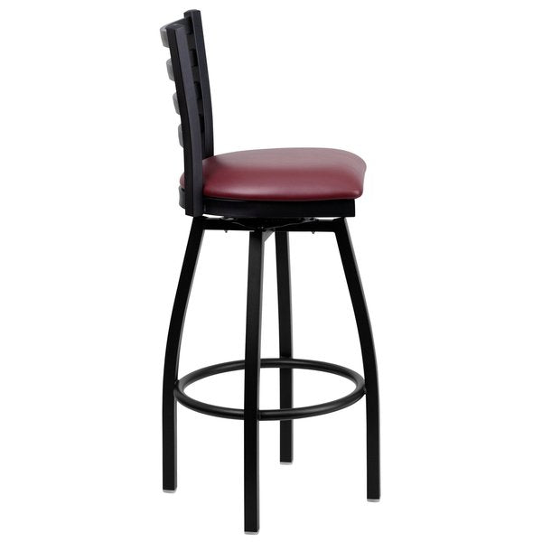 Black Ladder Stool-Burg Seat