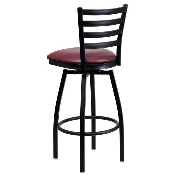 Black Ladder Stool-Burg Seat