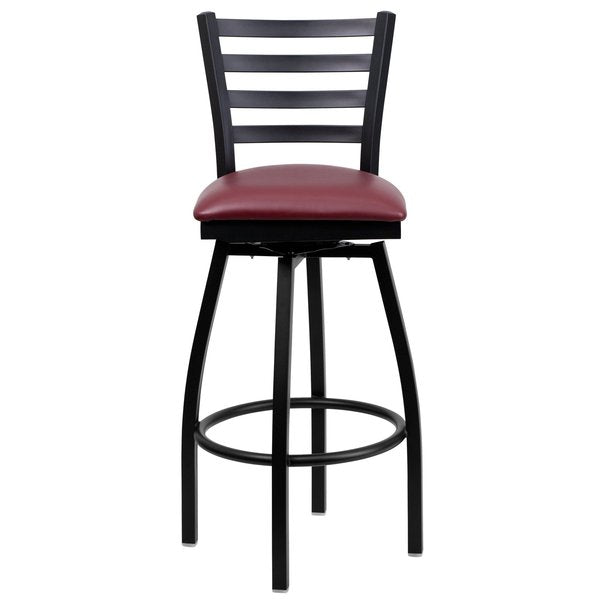 Black Ladder Stool-Burg Seat