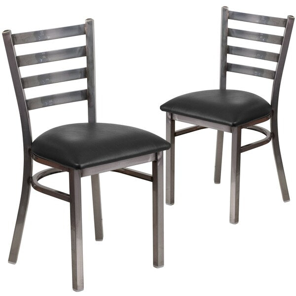 Clear Ladder Chair-Black Seat