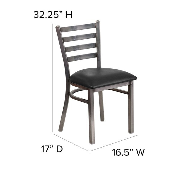 Clear Ladder Chair-Black Seat