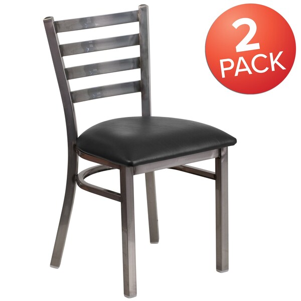Clear Ladder Chair-Black Seat