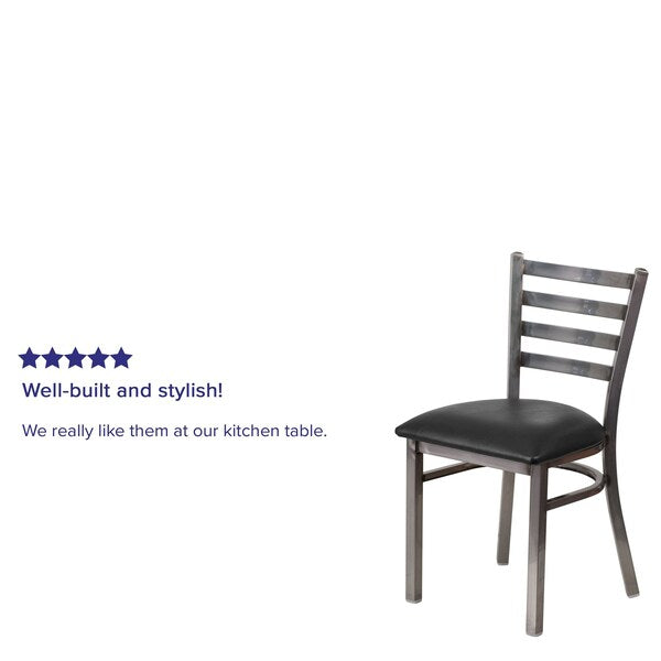 Clear Ladder Chair-Black Seat