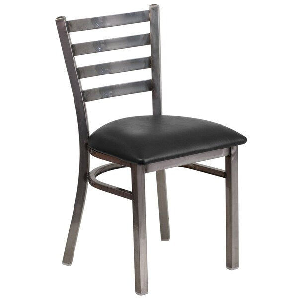 Clear Ladder Chair-Black Seat