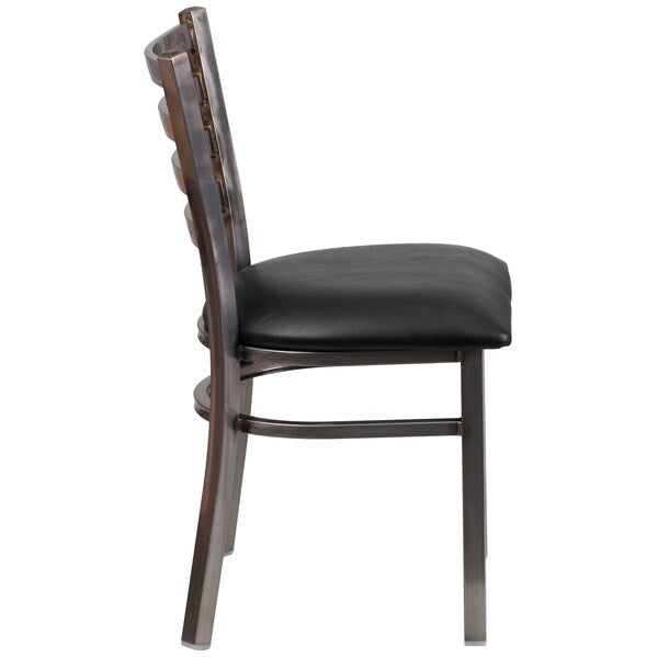 Clear Ladder Chair-Black Seat