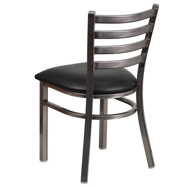 Clear Ladder Chair-Black Seat