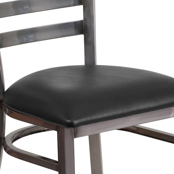 Clear Ladder Chair-Black Seat