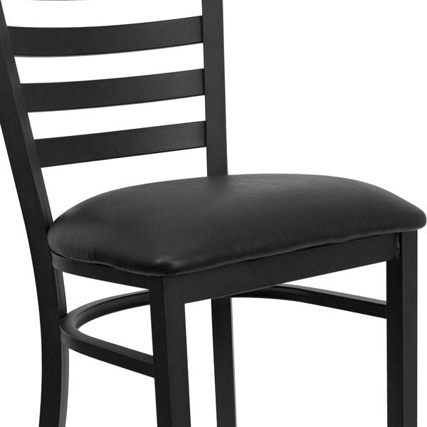 Black Ladder Stool-Black Seat