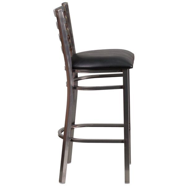 Clear Ladder Stool-Black Seat