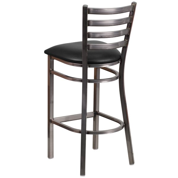 Clear Ladder Stool-Black Seat