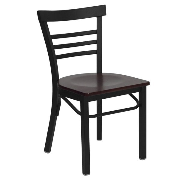 Black Ladder Chair-Mah Seat