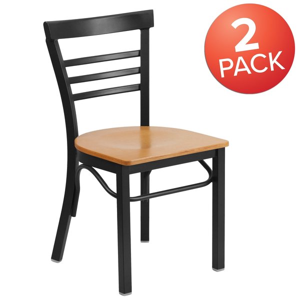 Black Ladder Chair-Nat Seat
