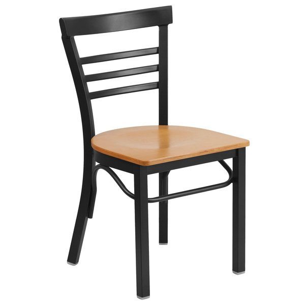 Black Ladder Chair-Nat Seat
