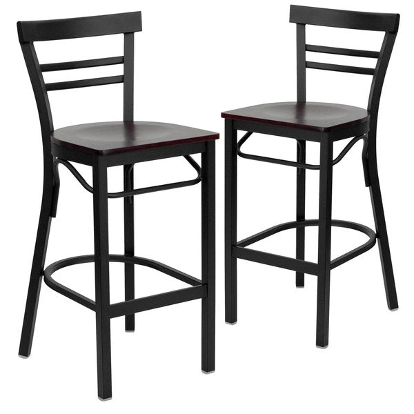 Black Ladder Stool-Mah Seat