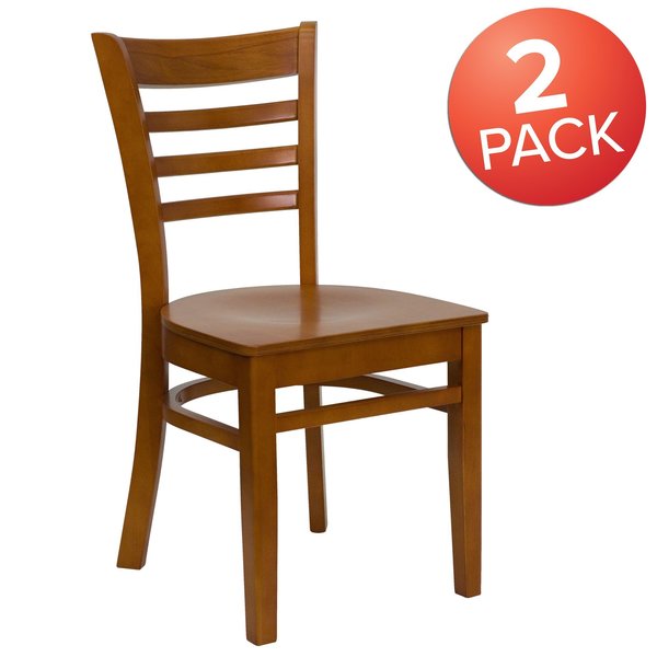HERCULES Series Ladder Back Cherry Wood Restaurant Chair