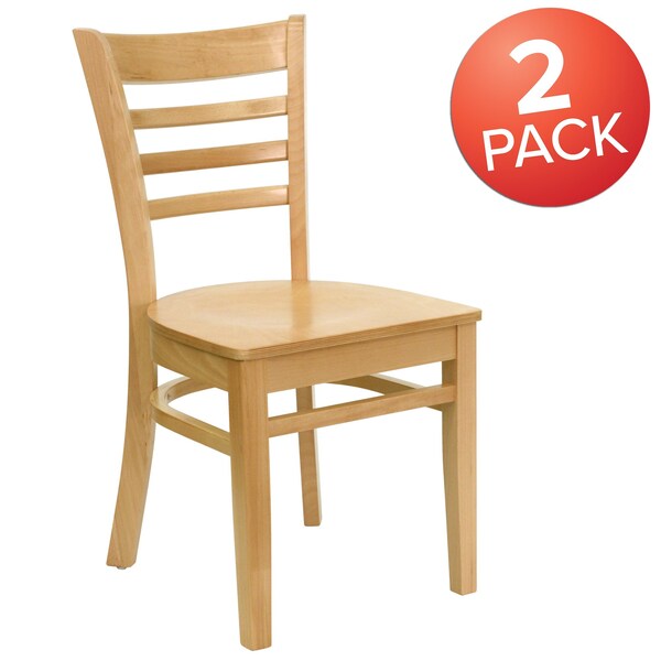 HERCULES Series Ladder Back Natural Wood Restaurant Chair
