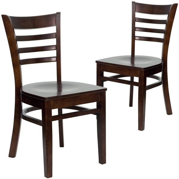 HERCULES Series Ladder Back Walnut Wood Restaurant Chair