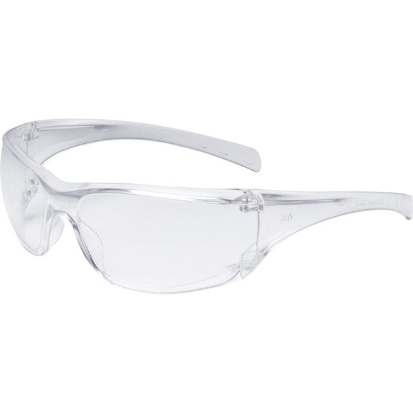 Safety Glasses, Wraparound Clear Polycarbonate Lens, Scratch-Resistant