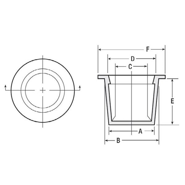 Plastic Tapered Cap Plug, Red, T-12X
