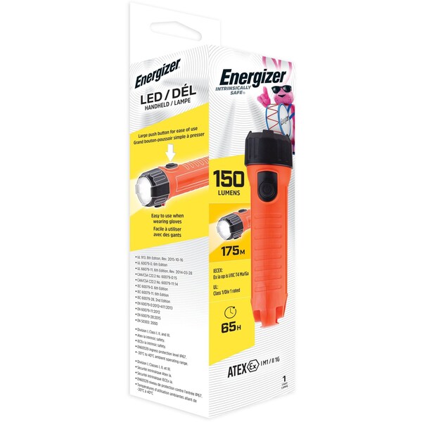 Orange No Led Industrial Handheld Flashlight, D, 60 lm