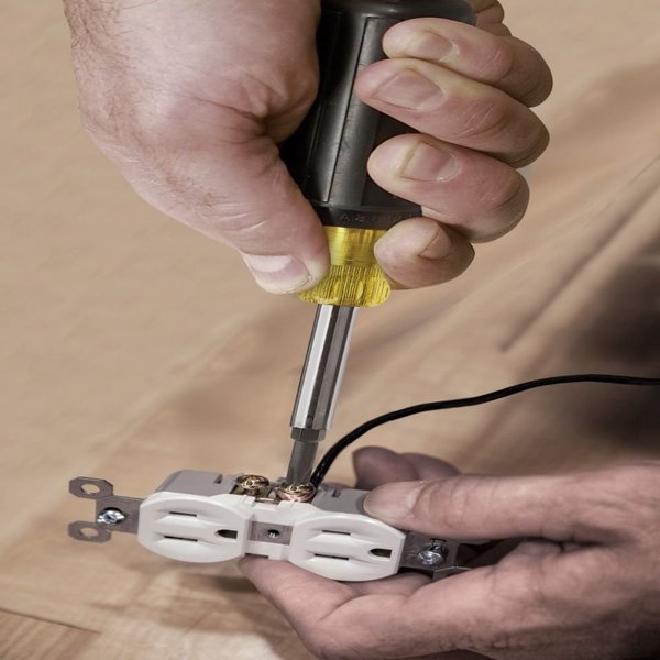 10-in-1 Multi-Bit Screwdriver/Nut Driver, 1/4 in, 5/16 in Drive Size 7 3/4 in L, 6-Piece