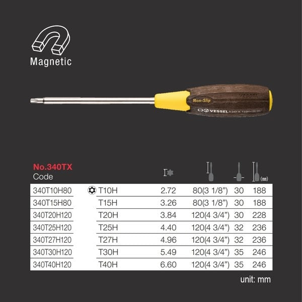 WOOD-COMPO Torx Screwdriver No.340TX T10
